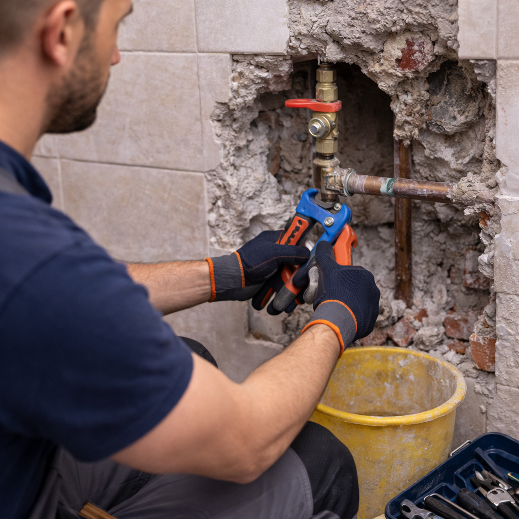 Usluge 8 Kako izgleda intervencija – fiksiranje i zamena cevi Novi Sad u zidu